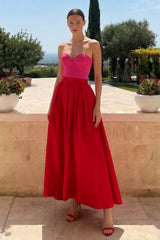 Sweetheart A-Line Corset Red and Fuchsia Formal Dress