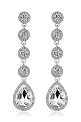Bridal White Clear Crystal Wedding Earrings