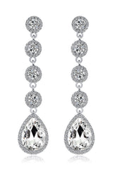 Bridal White Clear Crystal Wedding Earrings