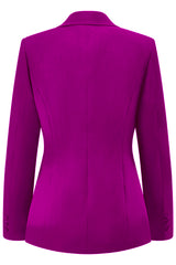 Dark Fuchsia 2 Piece Notched Lapel Women Prom Suit