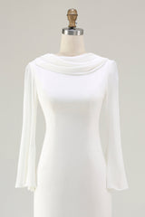 Modest Ivory Mermaid Long Sleeve Wedding Dress