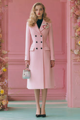Pink Double Breasted Midi Blazer Dress