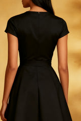A-Line Round Neck Little Black Dress