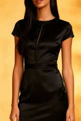 Mermaid Black Midi Dress With Ruffles