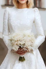 Ivory A-Line Satin High-Low Wedding Dress