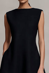 Simple Black A-Line Maxi Formal Dress