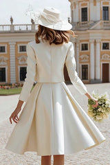 Ivory A-Line 2 Piece Bridal Shower Dress