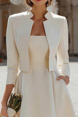Ivory A-Line 2 Piece Bridal Shower Dress