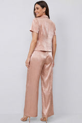 Peaked Lapel Dusty Rose 2 Piece Single Buckle Women's Suits
