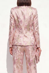 Blush Peaked Lapel Jacquard 2-Piece Women Suits