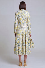Ivory Yellow Flower Peak Lapel 2-Piece Women Suits