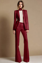 White 2-Piece Peak Lapel Prom Suits With Beading