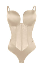 Apricot Corset Tummy Control Butt Lifting Bodysuit Shapewear