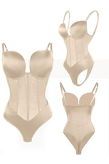 Apricot Corset Tummy Control Butt Lifting Bodysuit Shapewear
