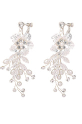White Flower Bridal Ear Clip