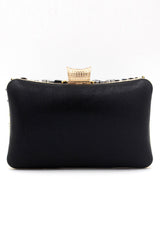Black Beaded Shoulder Chain Evening Clutch