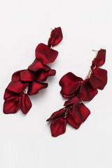 Red Petal drop earrings