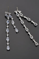 Pink Rhinestone Long Earrings
