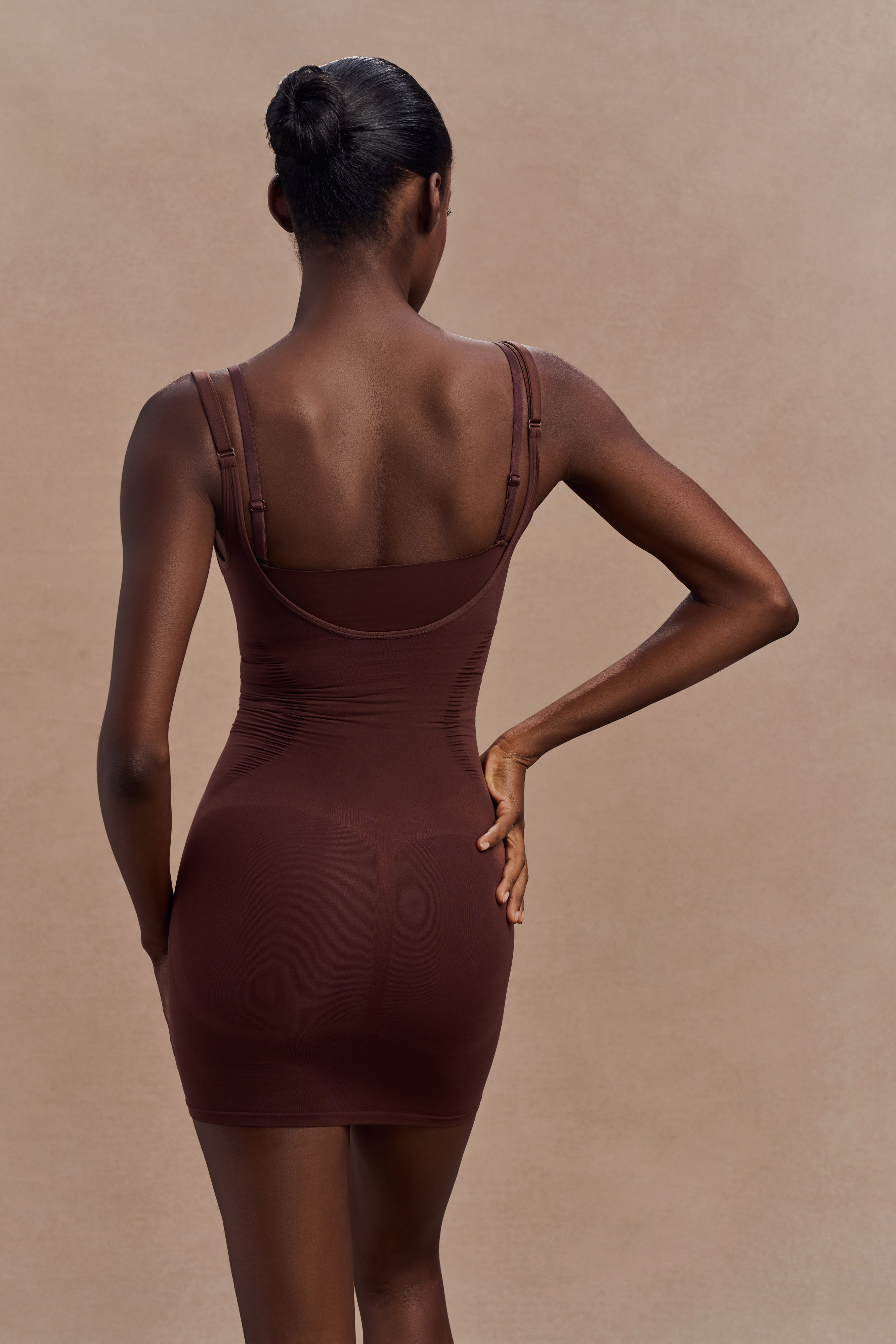 Jocelyn Backless Shapewear Mini Dress - Espresso