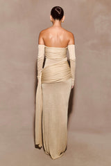 Ingrid Metallic Knit Maxi Dress - Bronze