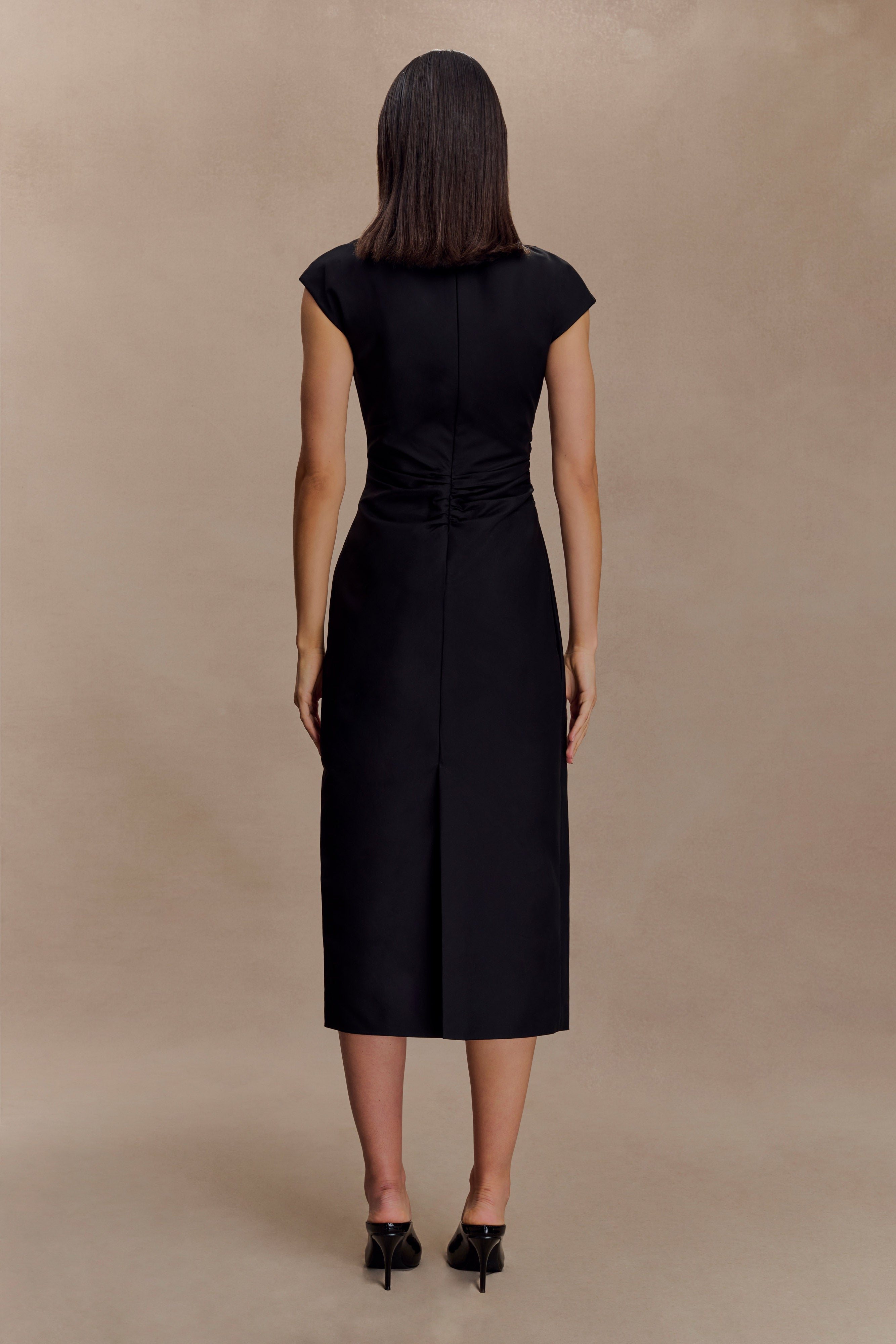 Lorena Cotton Midi Dress - Black