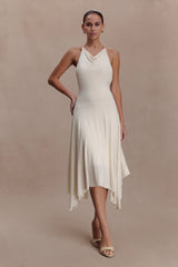 Sylvie Modal Hankie Midi Dress - Ivory