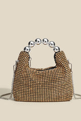 Glitter Black Bucket Bag with Chains