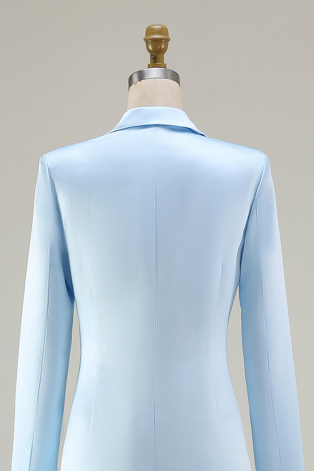 Sky Blue Peak Laplel Midi Business Casual Dress with Long Sleeves