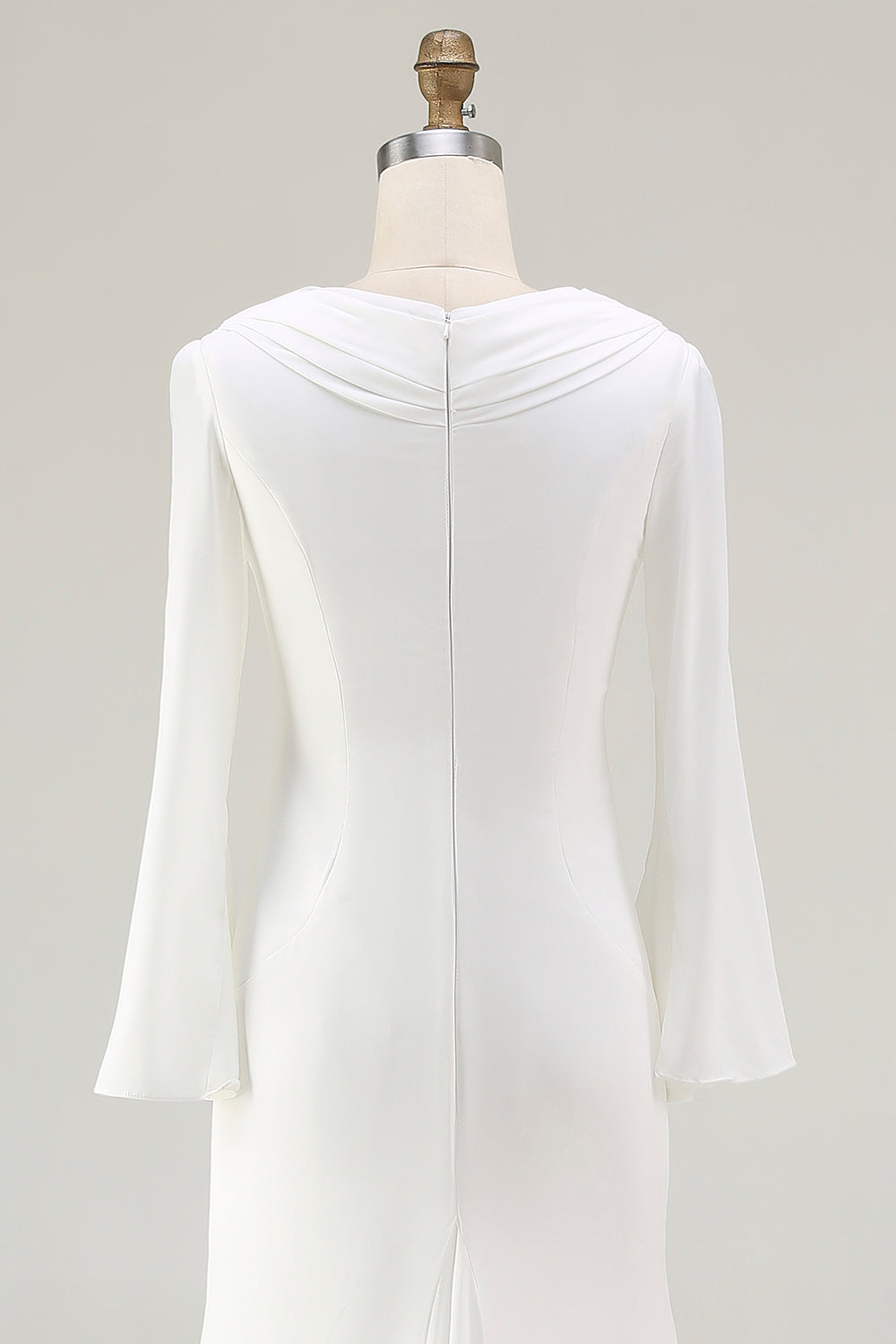 Modest Ivory Mermaid Long Sleeve Wedding Dress