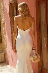 Ivory Mermaid Halter Maxi Wedding Dress