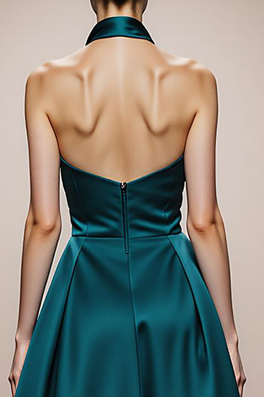 Halter A-Line Dark Green Evening Dress