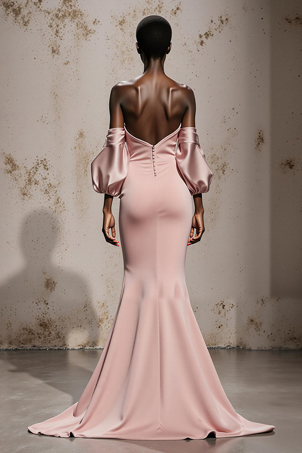 Mermaid Light Pink Off The Shoulder Evening Dress