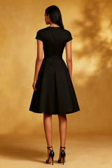 A-Line Round Neck Little Black Dress