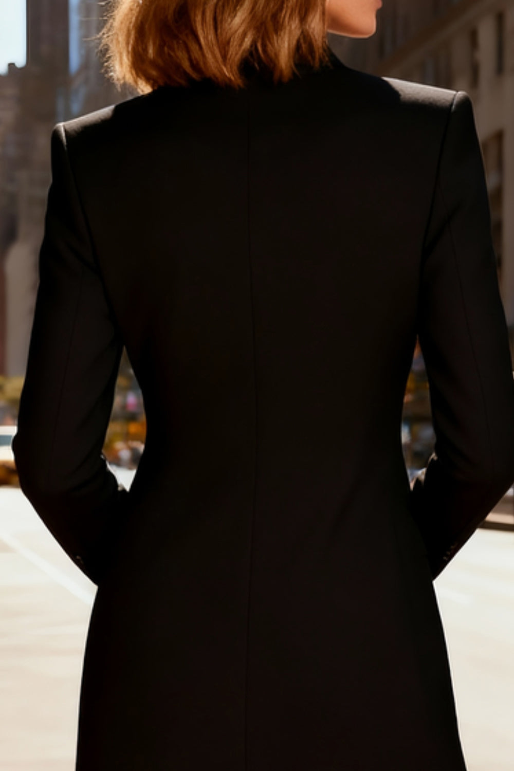 Black Long Sleeve Midi Work Dress With Lace