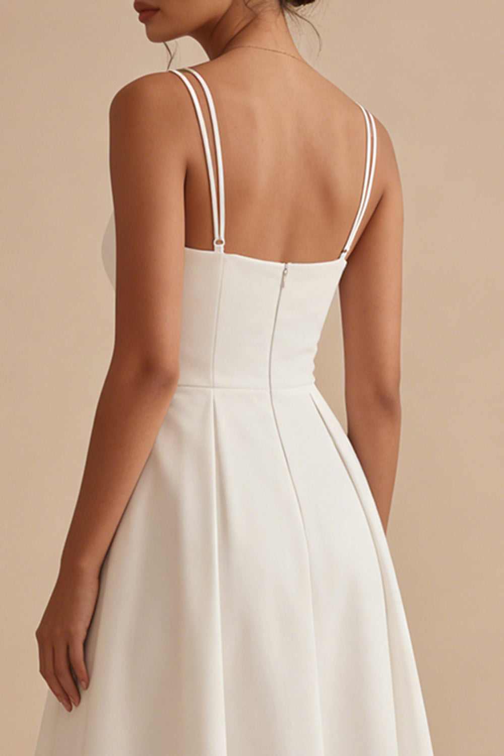A Line White Midi Engagement Dress