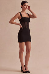 Black Bodycon Corset Mini Dress