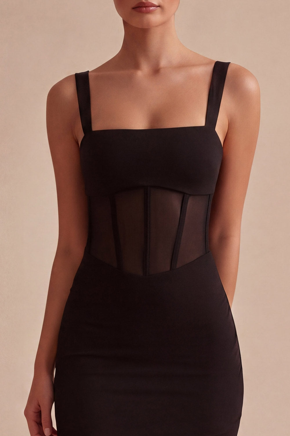 Black Bodycon Corset Mini Dress