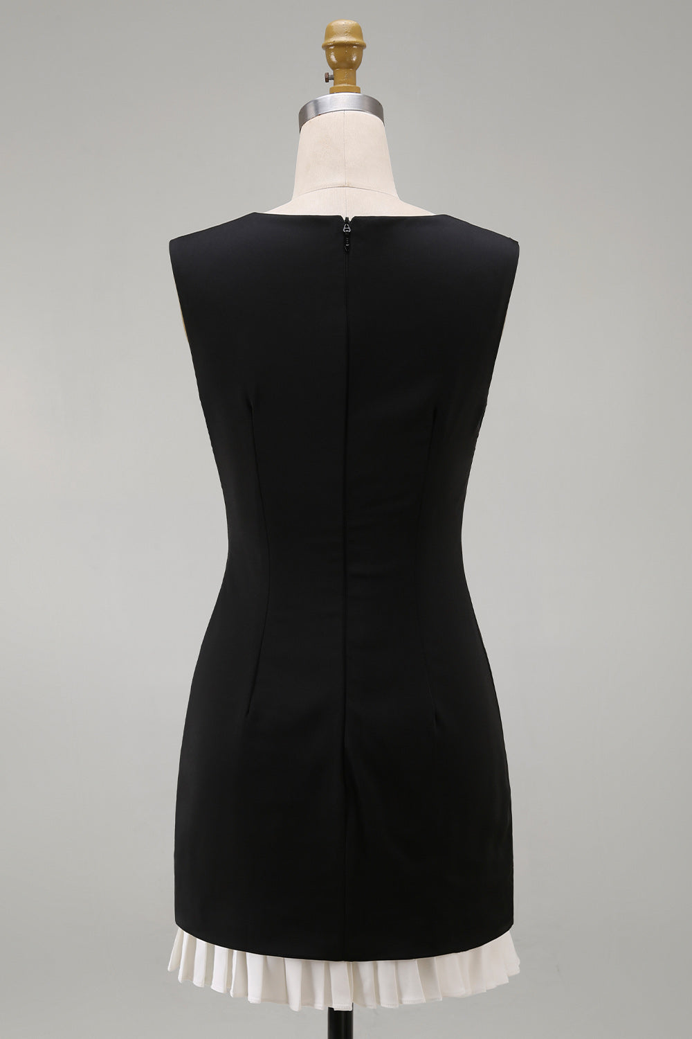 Black Sleeveless Bodycon Mini Dress with Ruffles