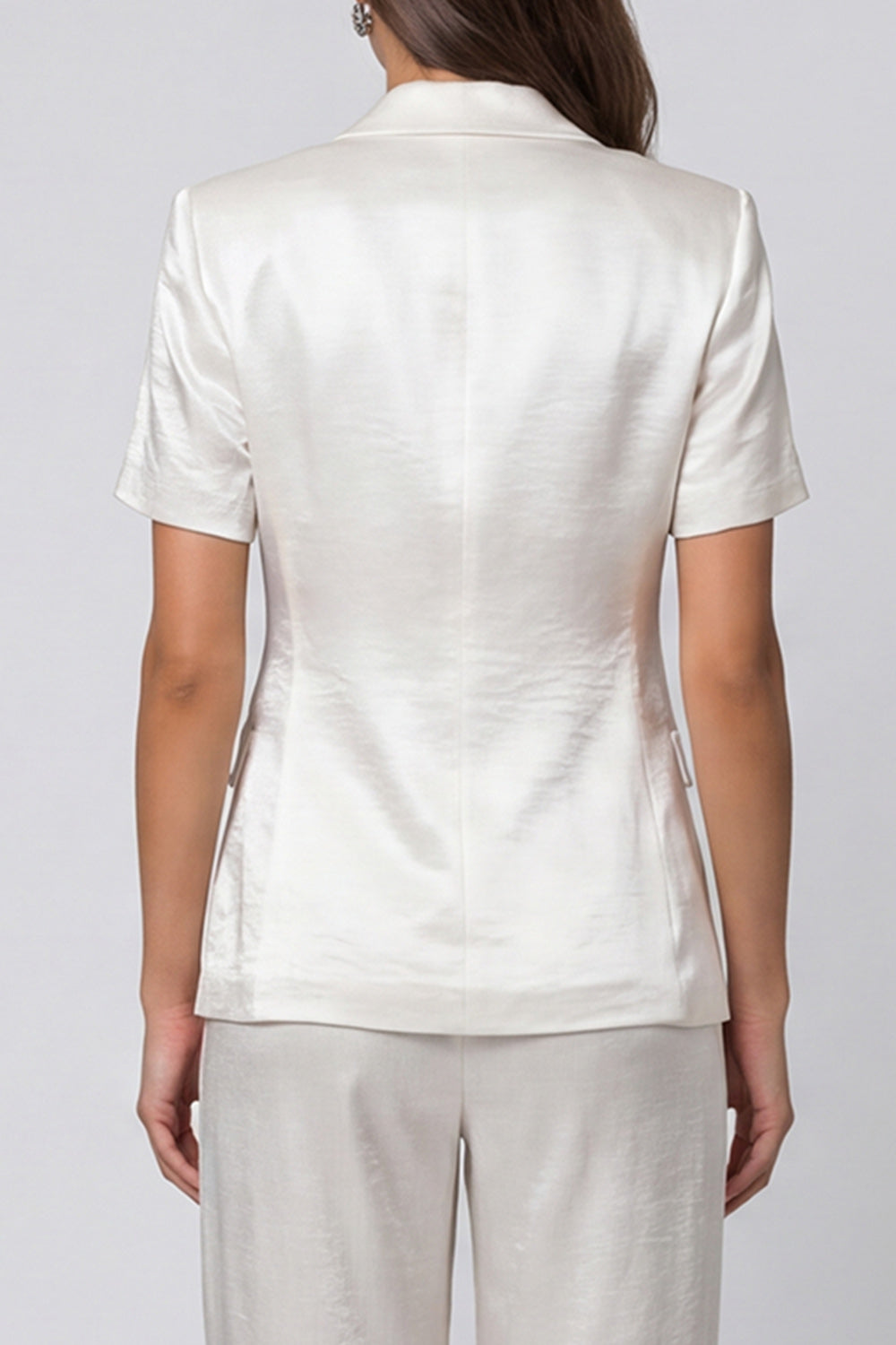 Peaked Lapel 2 Piece Single Buckle Ivory Women's Suits