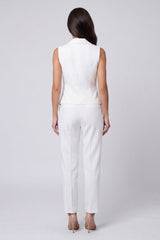 Shawl Lapel 2 Piece Ivory Sleeveless Women's Suits