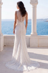 Sparkly Mermaid Ivory Maxi Wedding Dress