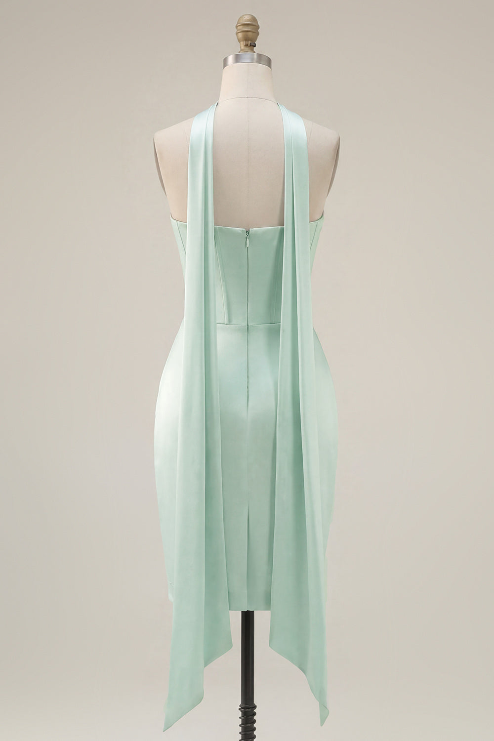 Strapless Corset Bodycon Mint Homecoming Dress with Slit