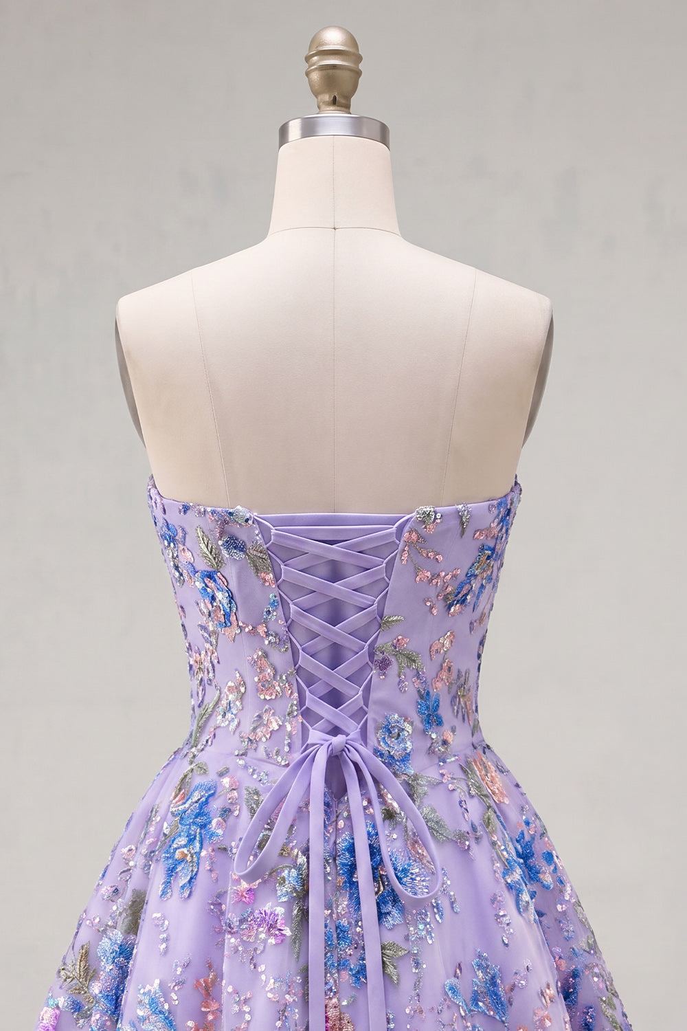 Sweetheart Pink A-Line Sequin Floral Homecoming Dress