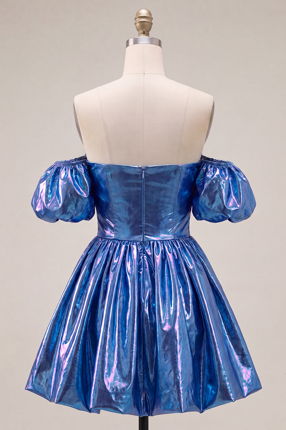 Off The Shoulder A Line Fuchsia Metallic 80s Homecoming Dress