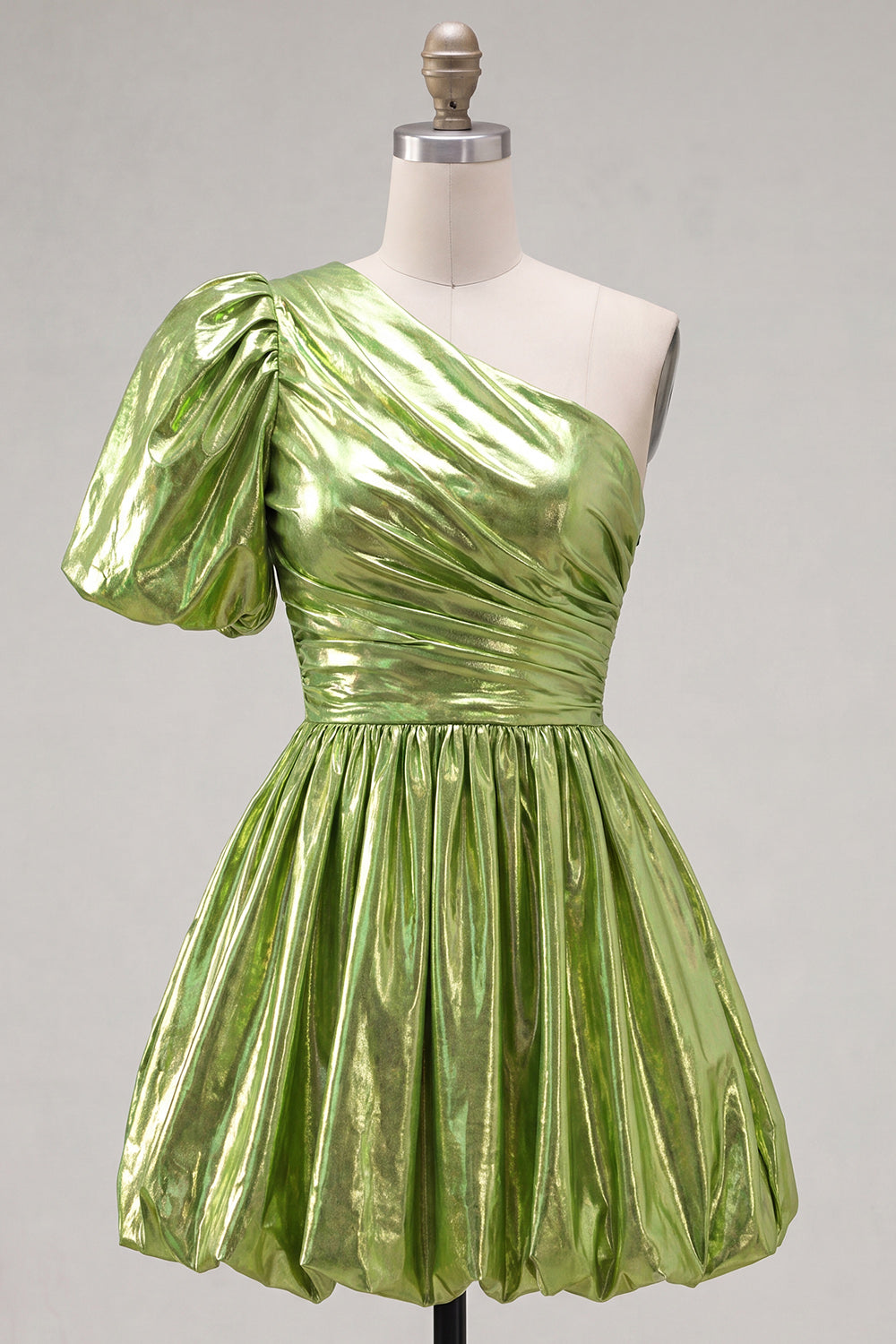 Royal Blue One Shoulder A Line Metallic 80s Homecoming Dress With Pockets