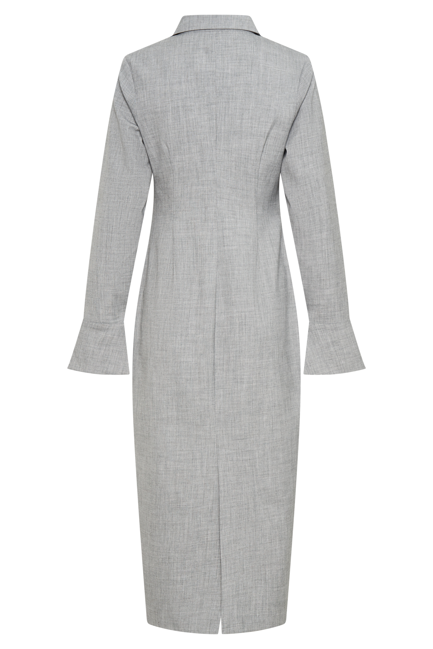 Dorian Fitted Shirt Midi Dress - Charcoal Marle