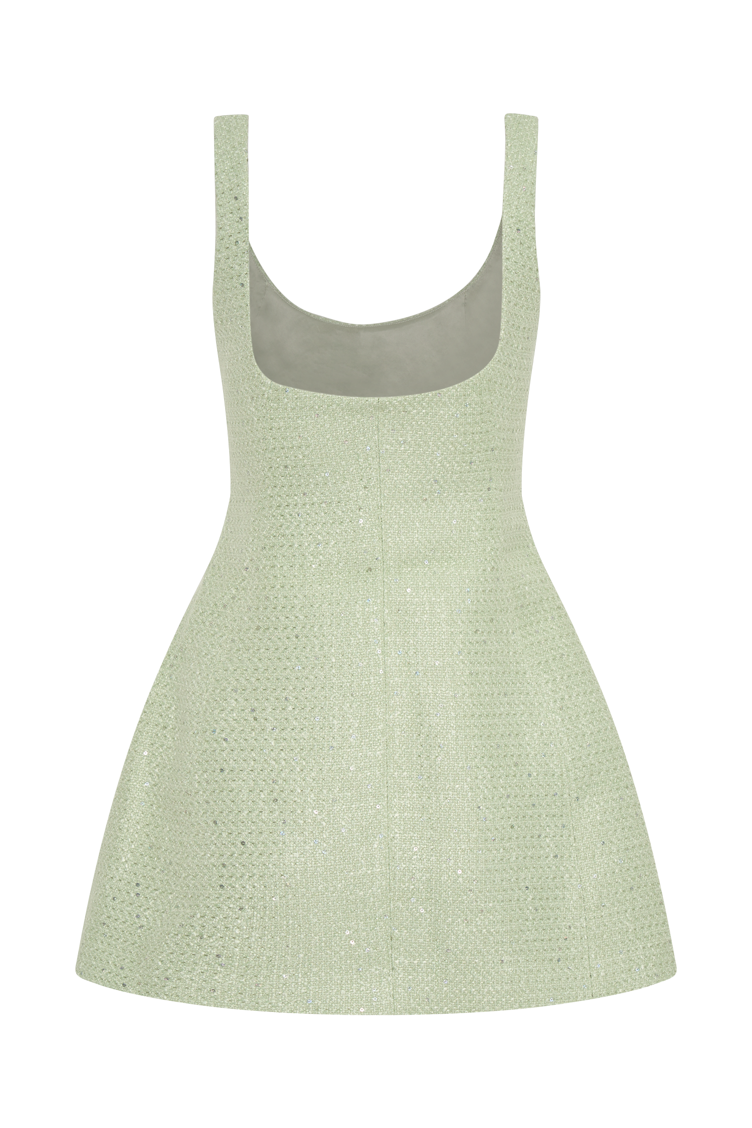 Beth Tweed Mini Dress - Pastel Green