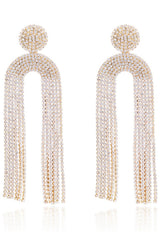 White Rhinestone Drop Earrings