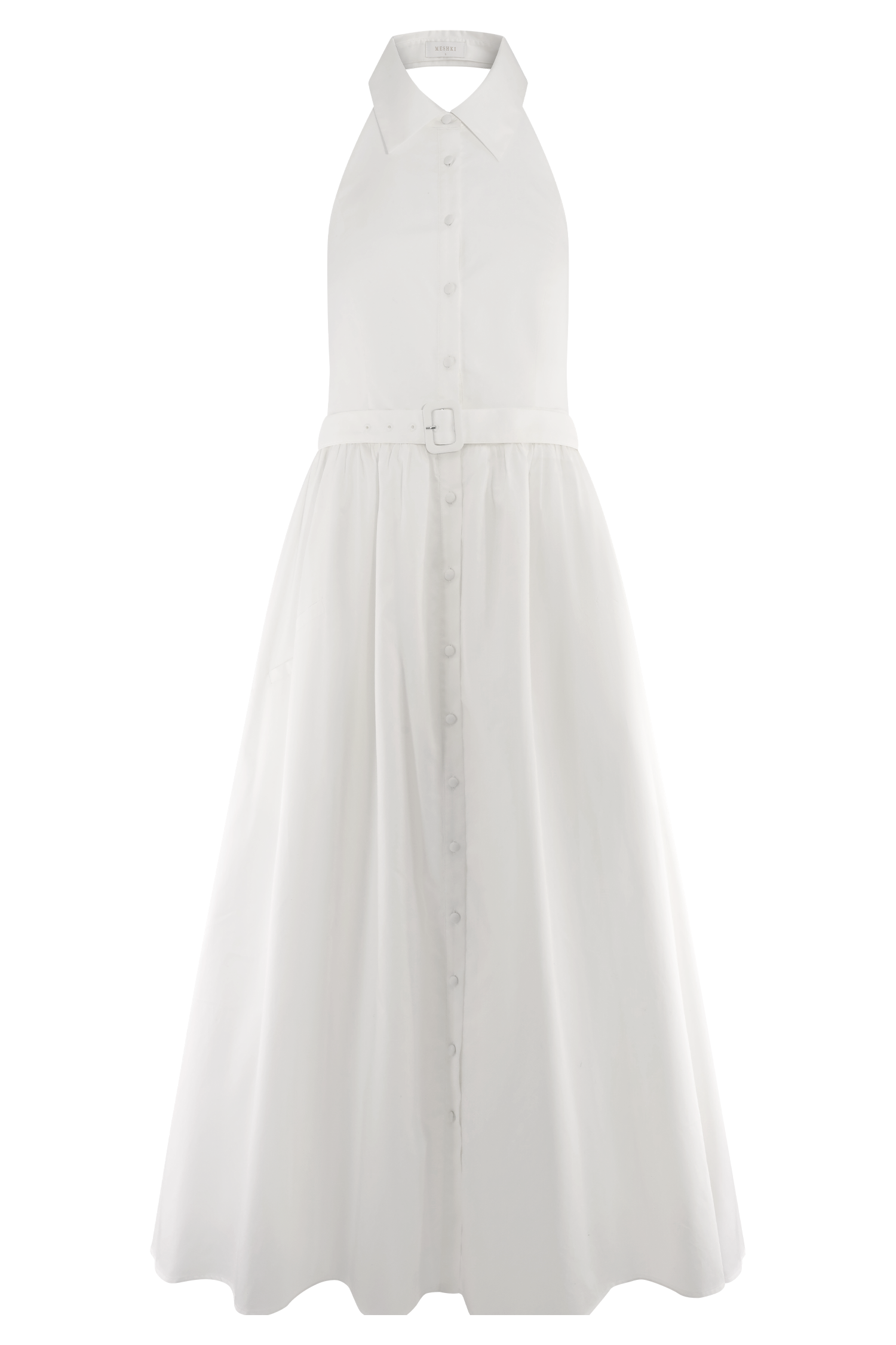 Cindy Collared Midi Dress - White